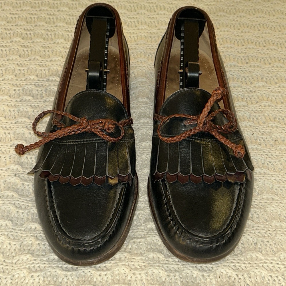 Allen Edmonds Woodstock Men's Kiltie Black And Brown Slip On Men's 10.5 E Tassle